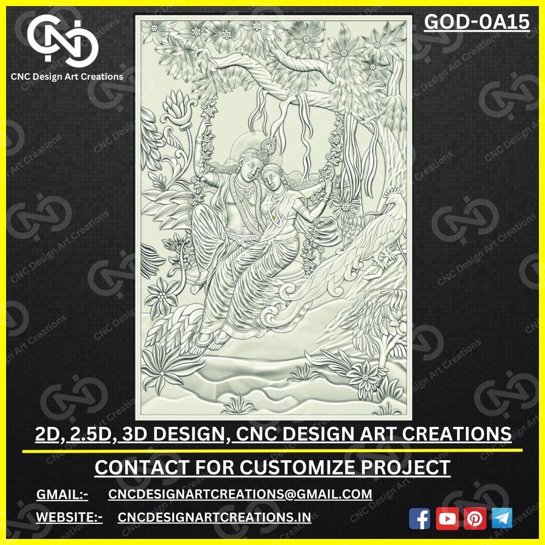 radha krishna 3d cnc design